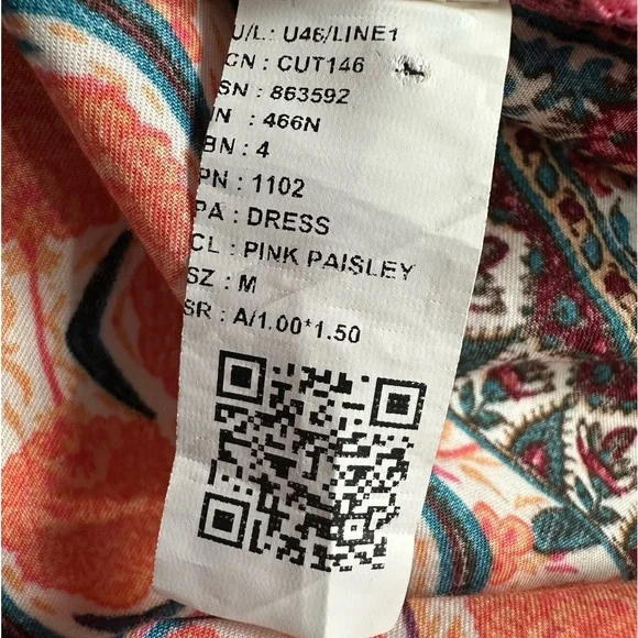 Old Navy Women's Waist-Defined Cami Midi Beach Sun Dress Pink Paisley Medium - Picture 12 of 12